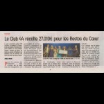 Le Club 44 récolte 27.010€ pour les Restos du Coeur