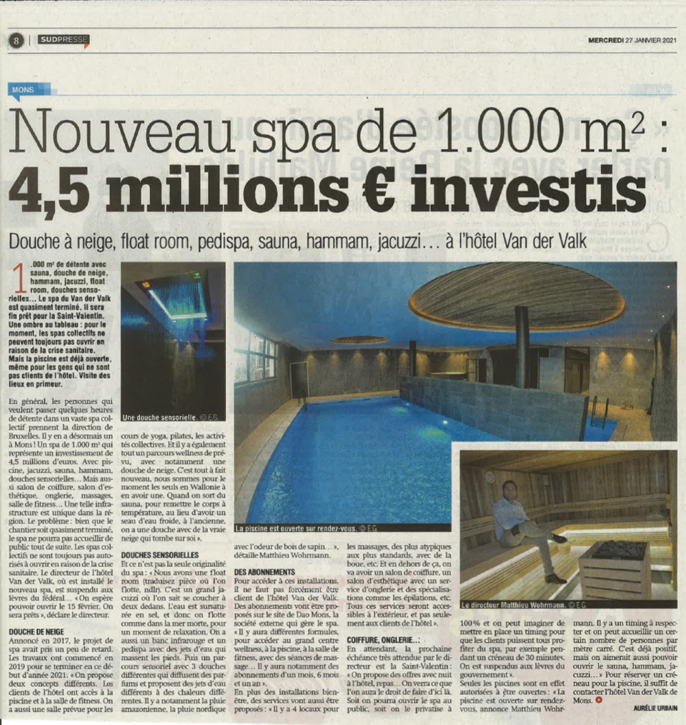 Nouveau spa de 1.000m2 : 4,5 millions € investis